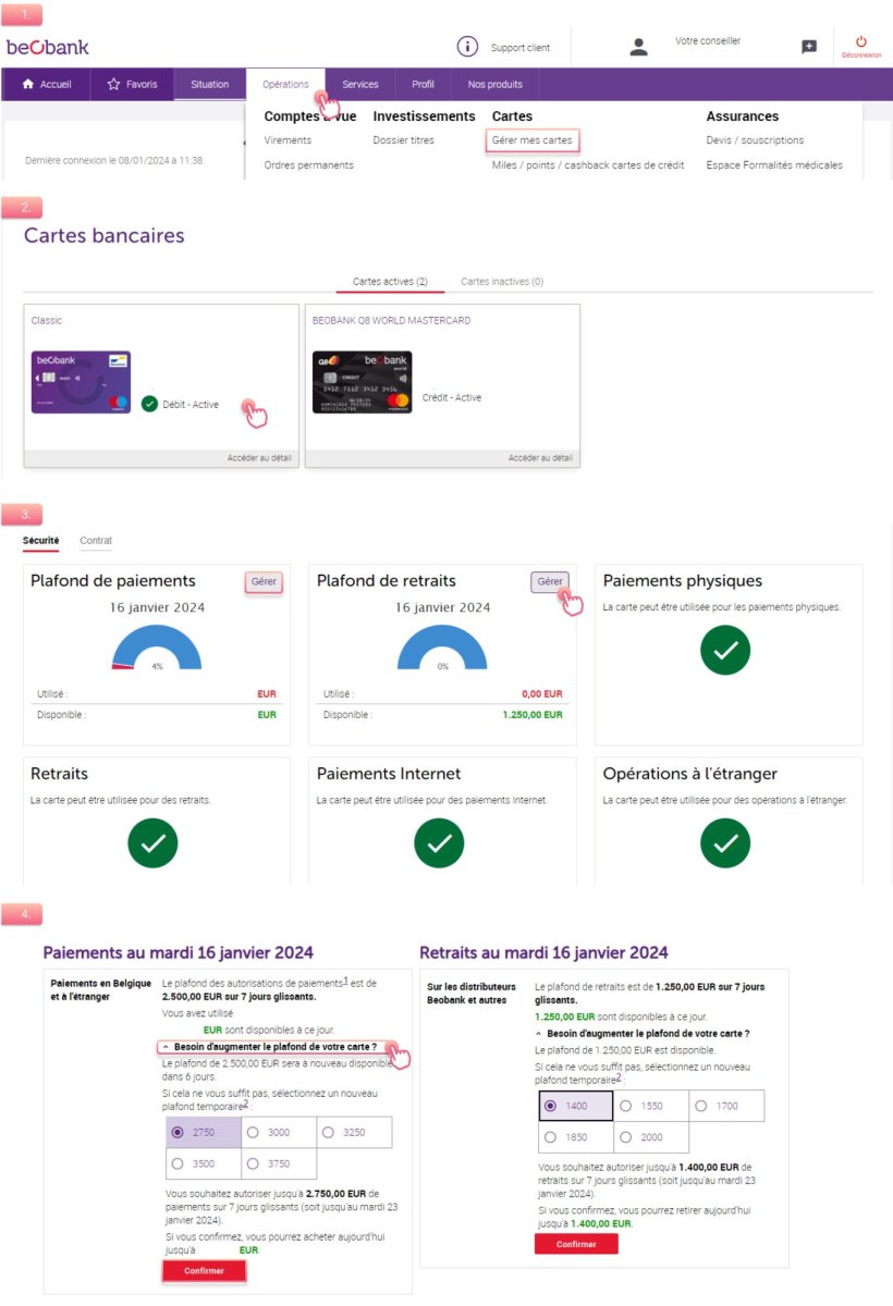 Etapes 1 à 4