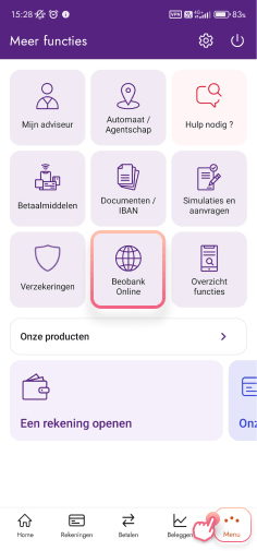Toegang tot Beobank Online